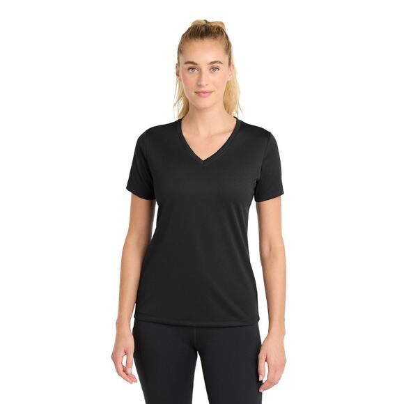 Spyder Black V-Neck Short Sleeve T-Shirt Women's - Picture 1 of 6